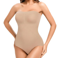 Strapless Shapewear Bodysuit for Women Seamless Triangle Tummy Control Bodysuit Slimming Butt Lifter Body Shaper