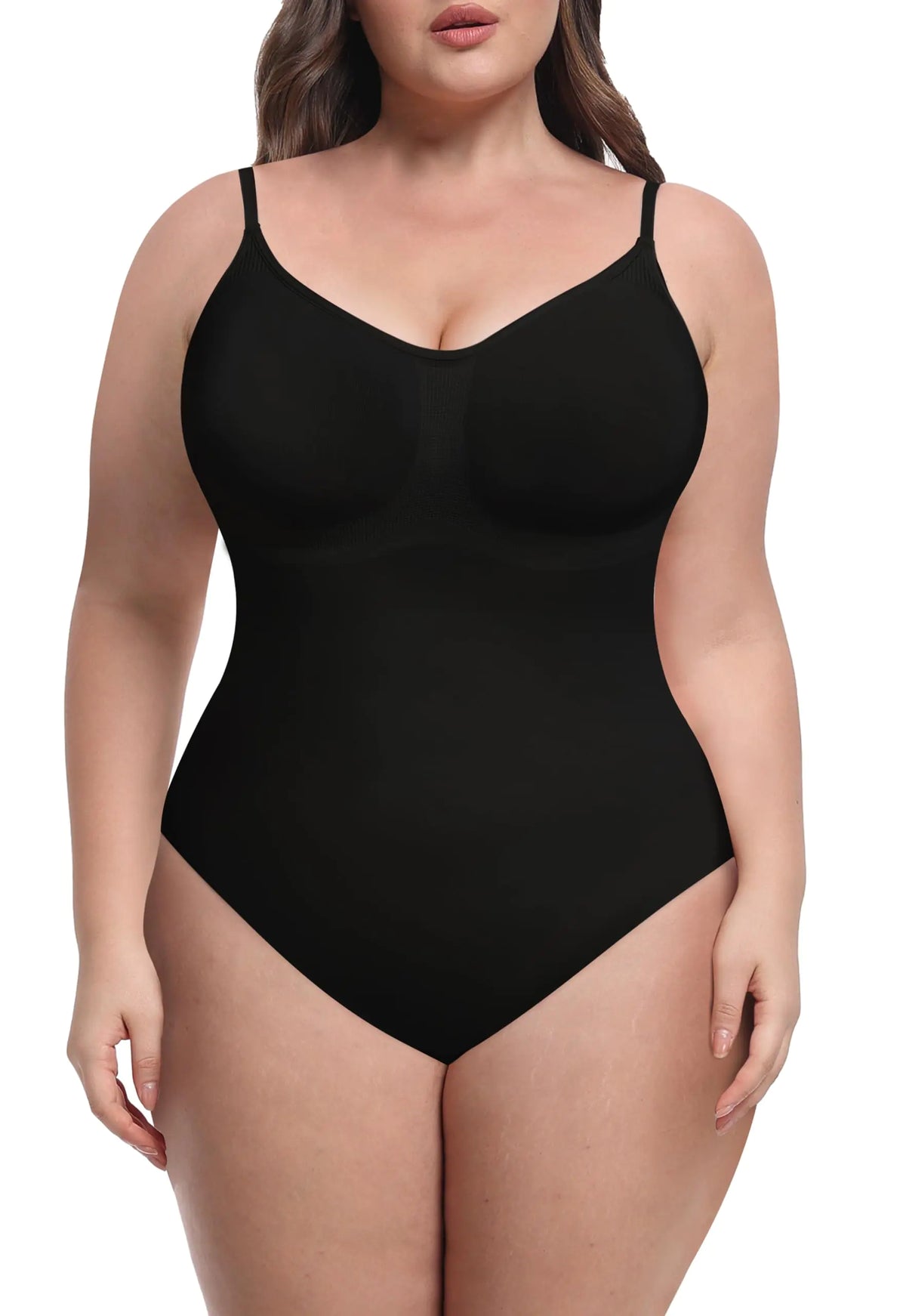Full-Figured Comfort Tummy Control Shapewear Bodysuit - Seamless Slimming Thong Body Shaper